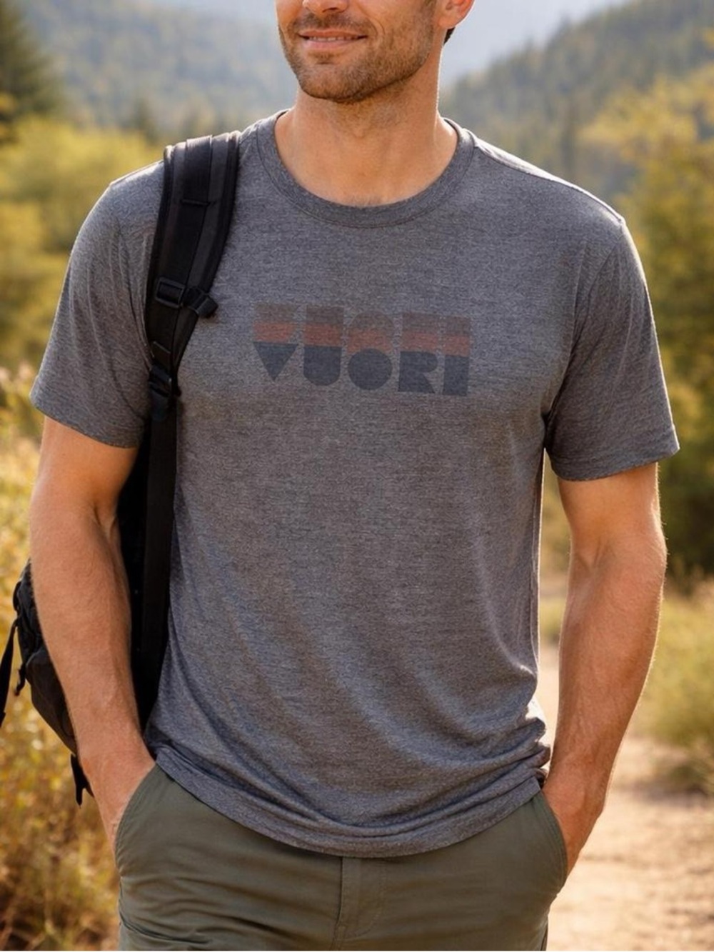 Vuori Men's Charcoal Heather Graphic Crew Tee